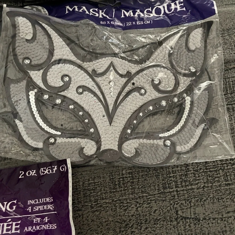 Spider Webbing, Glow in the Dark Eyes, masquerade mask, Spider victim kit